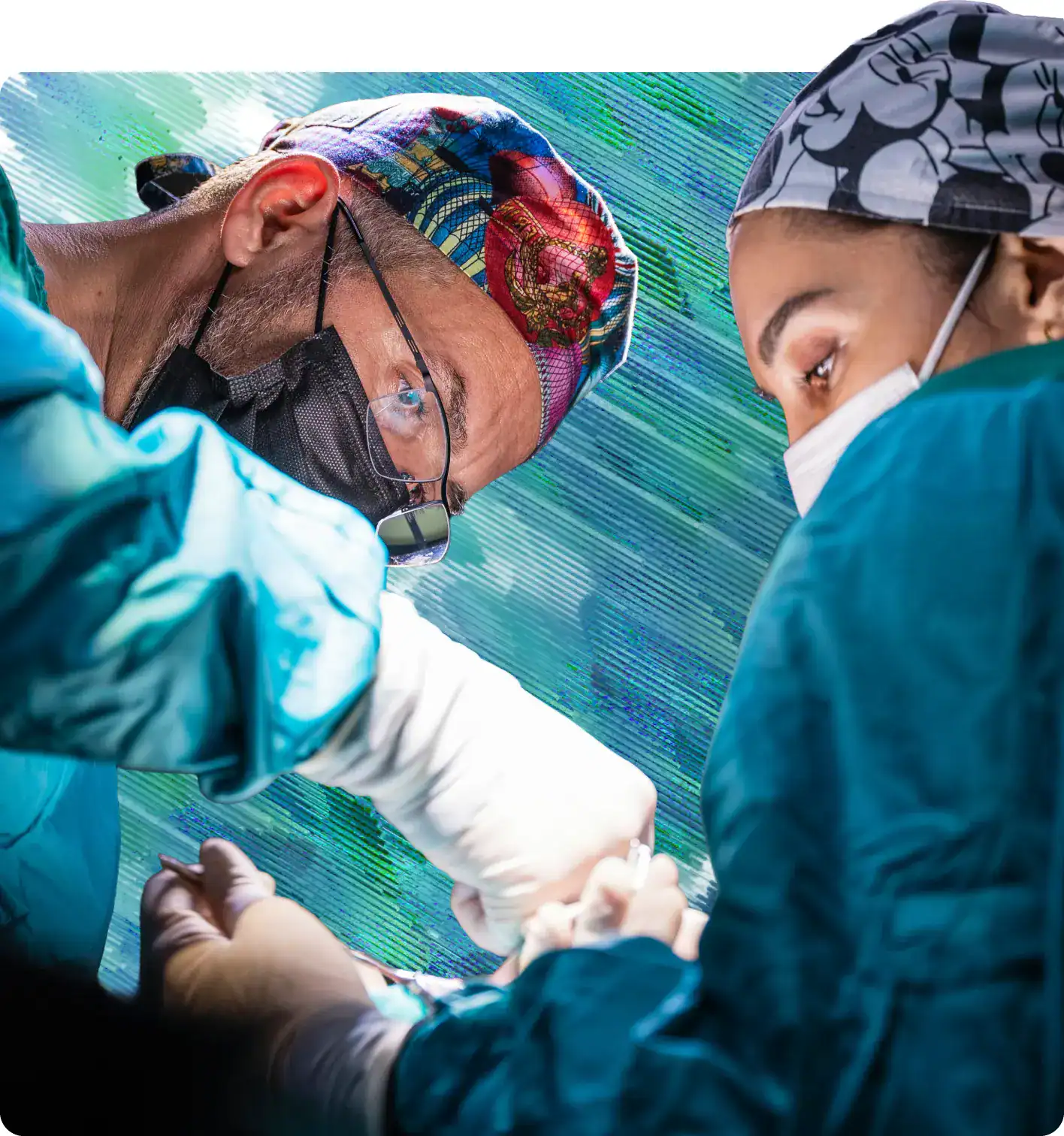two surgeons operating